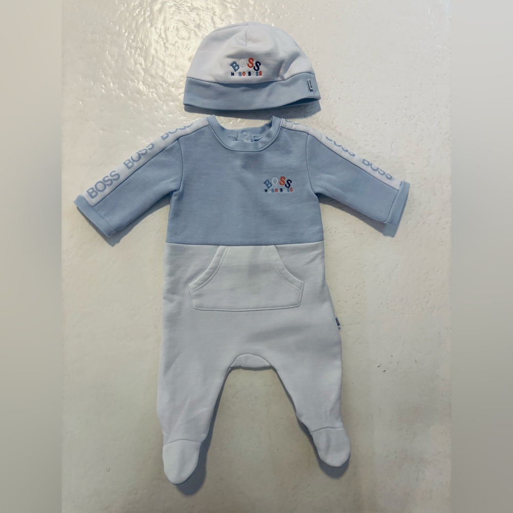 Hugo Boss baby boy winter onesie & hat newborn